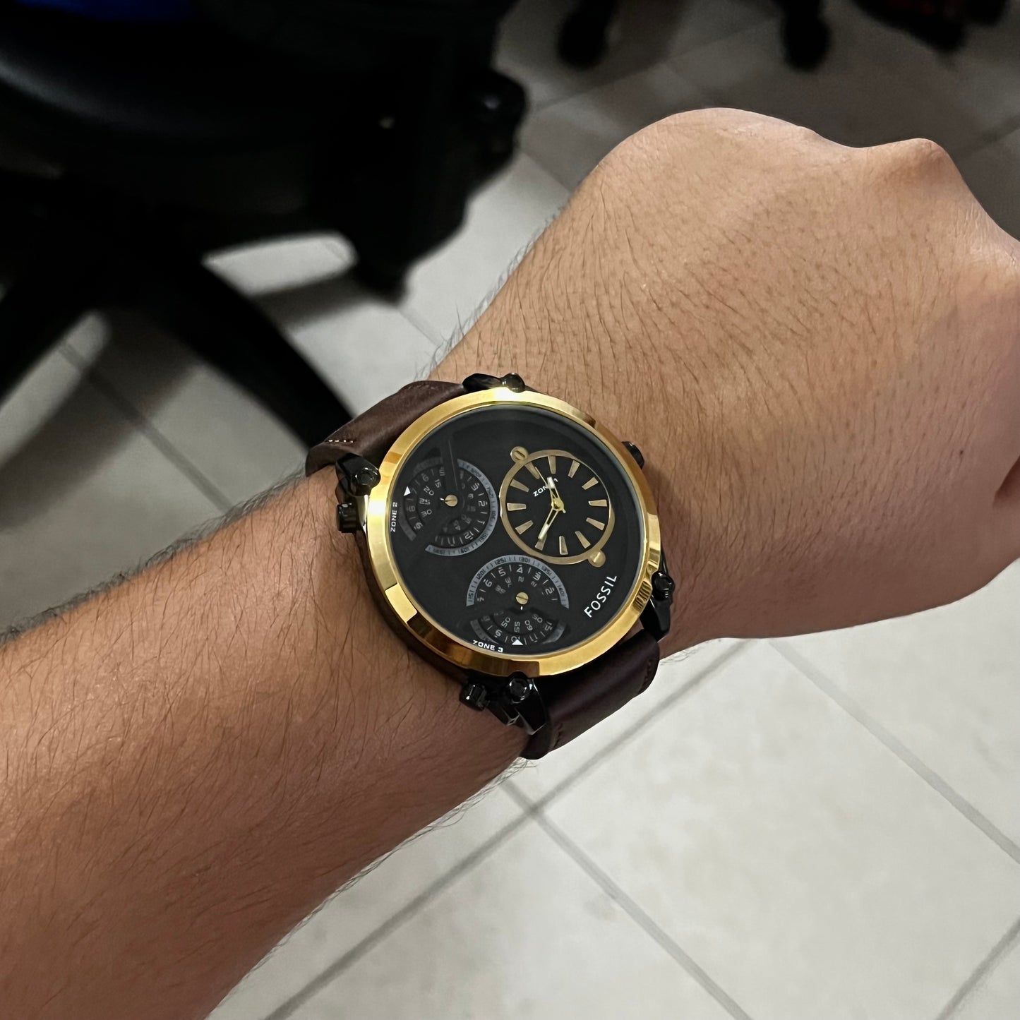 FOSSIL PARA HOMBRE 3 MAQUINARIA PULSO DE CUERO REF-CD