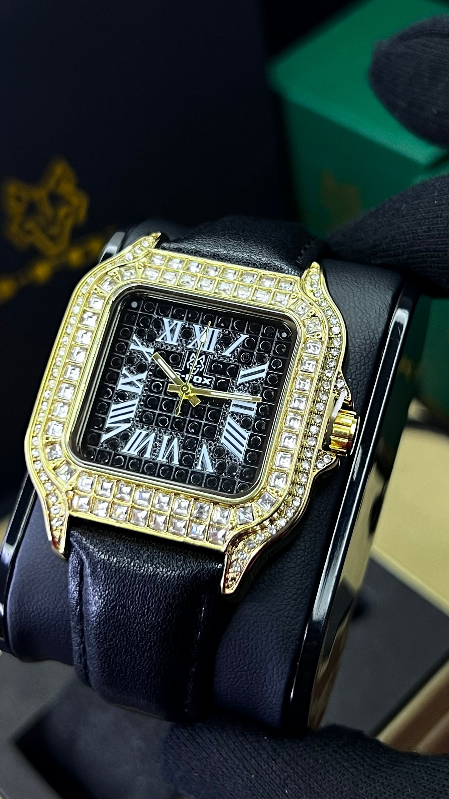 G FOX ORIGINAL x CARTIER PARA UNISEX SUMERGIBLE REF-SANTOS CUBANO-1264-NN