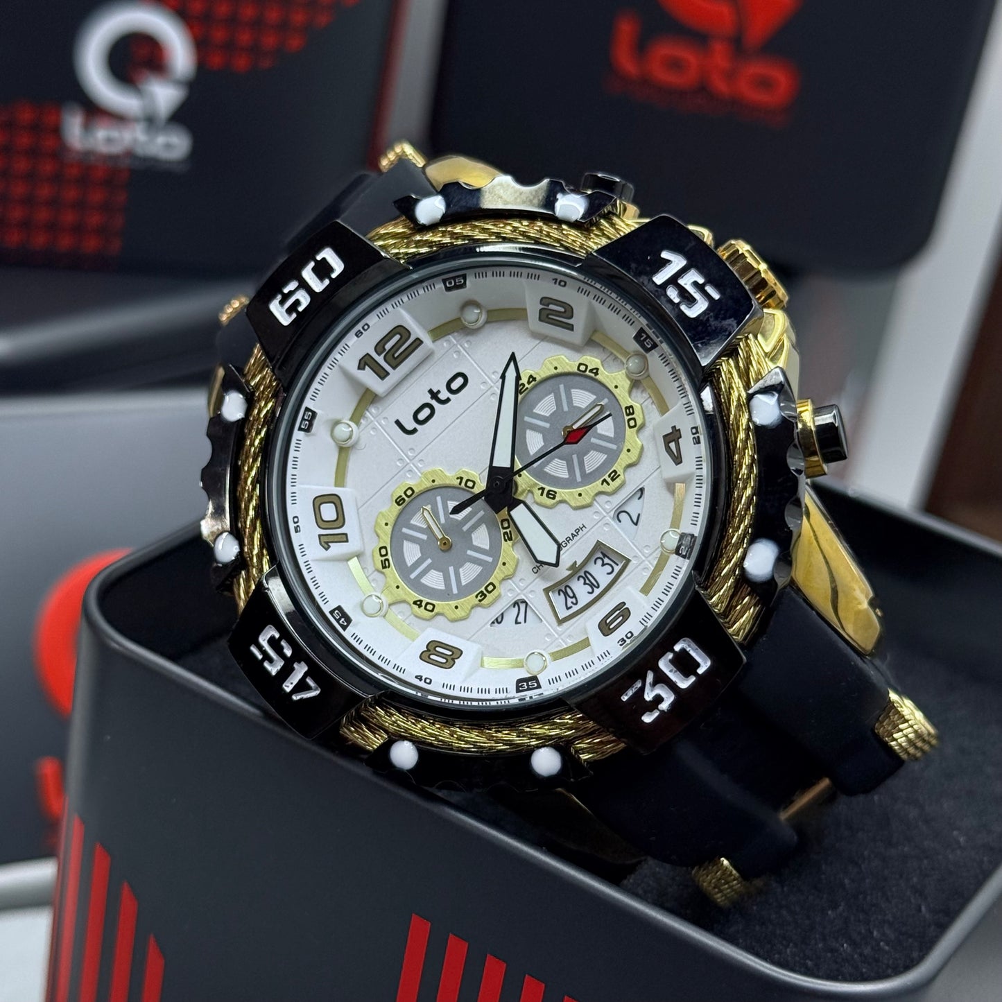LOTO X INVICTA ORIGINAL FUNCIONAL SUMERGIBLE PARA HOMBRE REF-2544-NDB