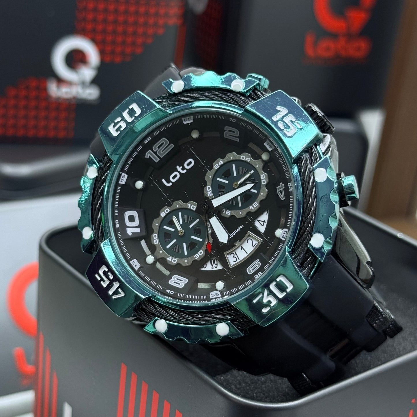 LOTO X INVICTA ORIGINAL FUNCIONAL SUMERGIBLE PARA HOMBRE REF-2544-NA