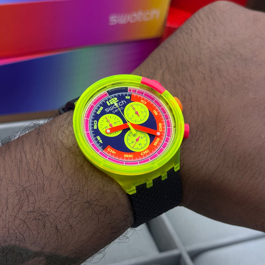 SWATCH ORIGINAL LUXURY NEON JELLY PARA HOMBRE REF SR936SW-NV
