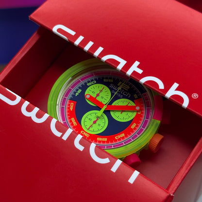 SWATCH ORIGINAL LUXURY NEON JELLY PARA HOMBRE REF SR936SW-NV