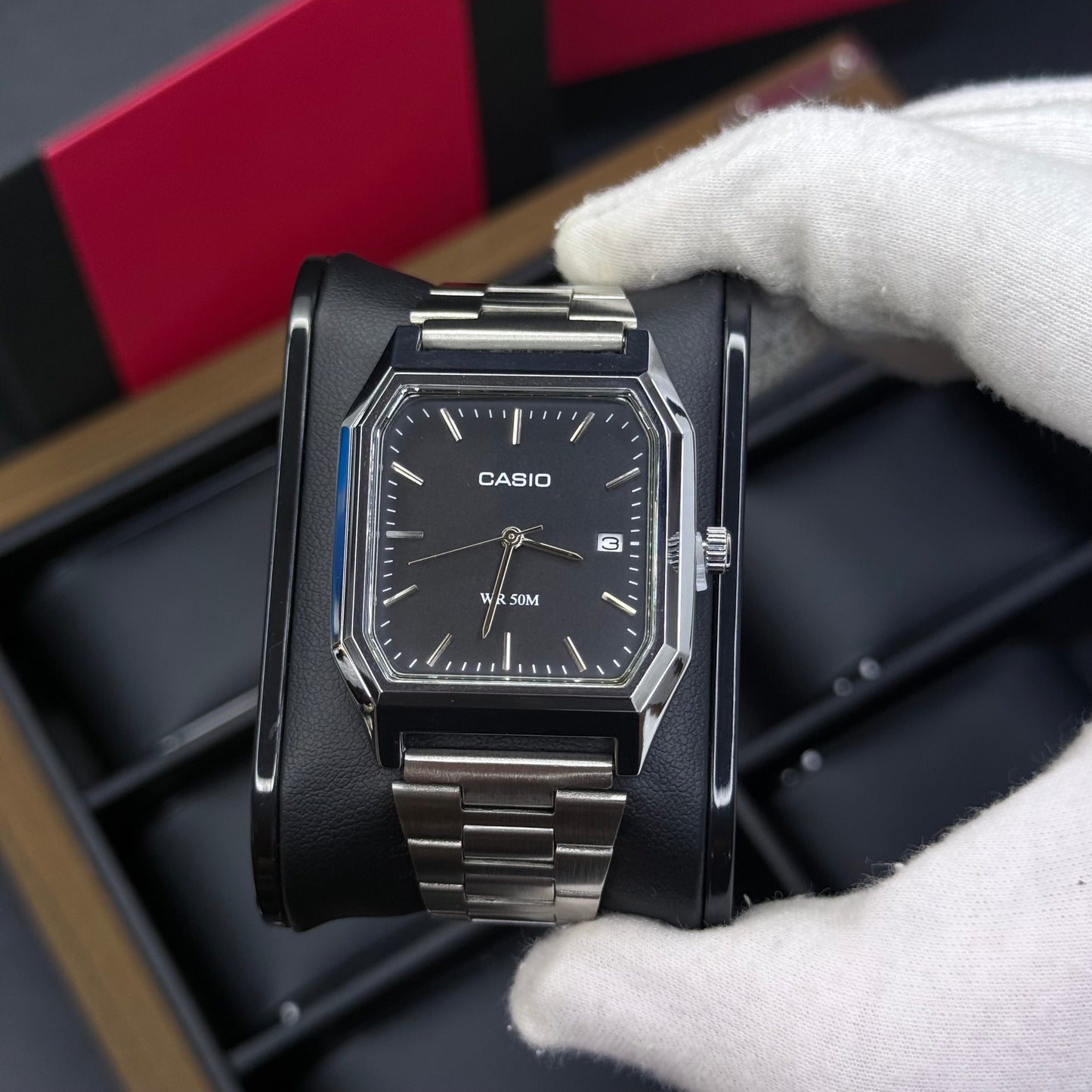 CASIO UNISEX RETRO VINTAGE RECTAGULAR ANALOGO-PN